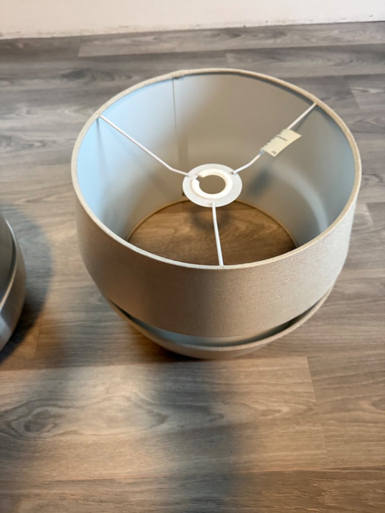 Colours Cassio light grey two tier cylinder light shades 