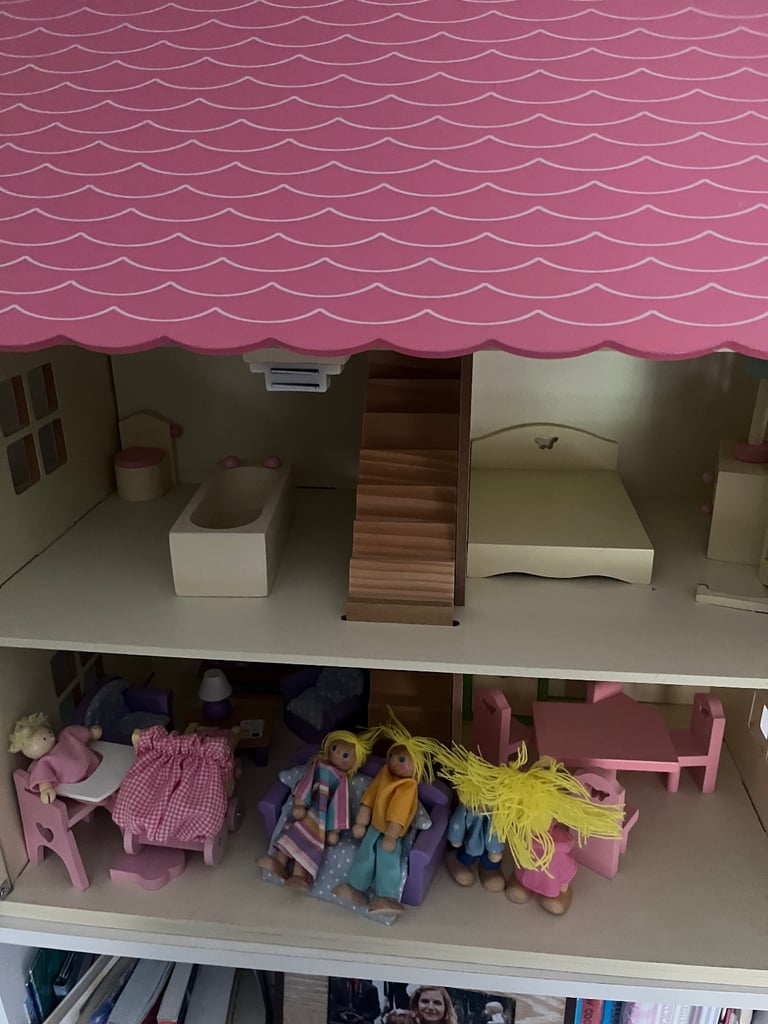 Wooden Dolls House with accessories 