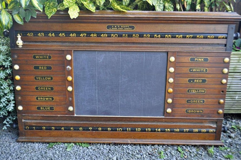 Vintage J & T Scott Snooker score board