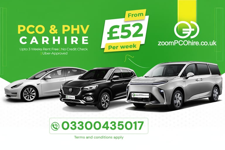 image for PCO Car Hire Rent to Buy 7 8 9 Seater Tesla Mercedes BMW UberXL Exec Lux Wheely Blacklane