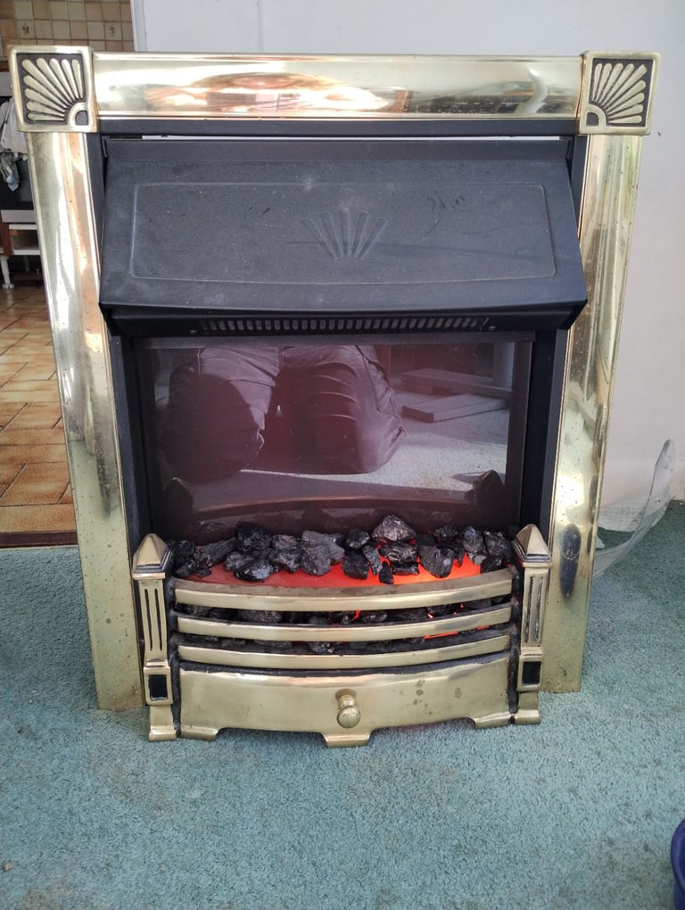 image for Coal effect brass fireplace 