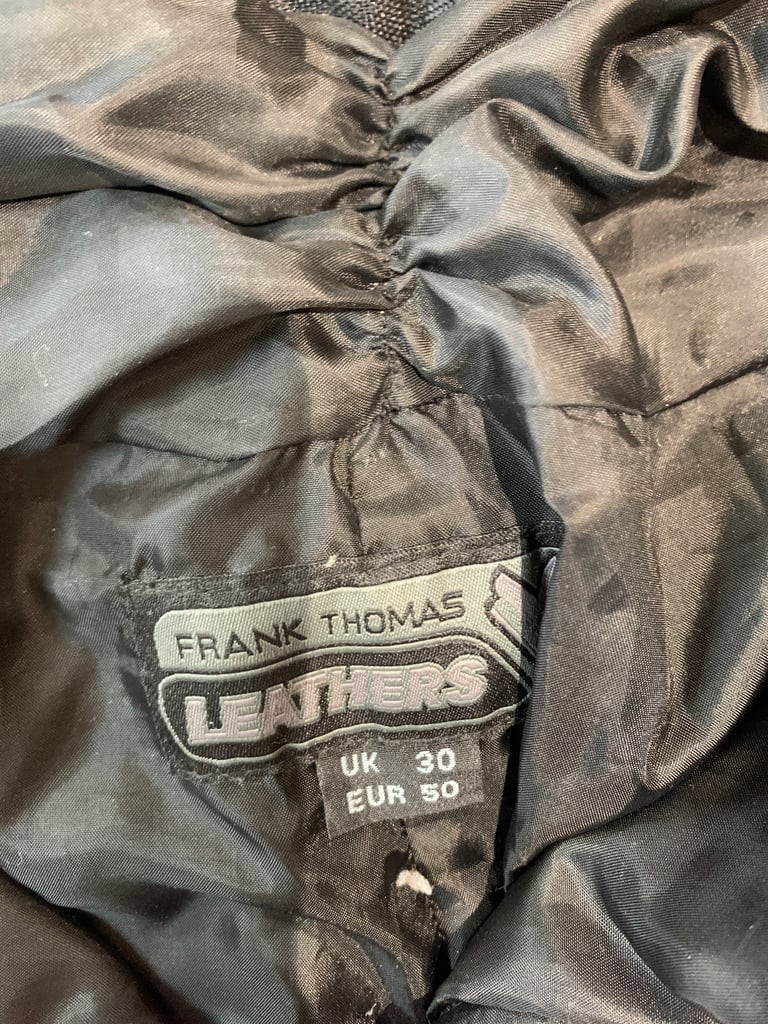 Frank Thomas leather biking trousers 