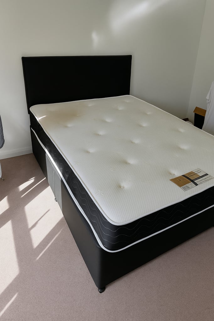 image for Practical Divan Bed with Storage Base and Upholstered Headboard for Daily Comfort