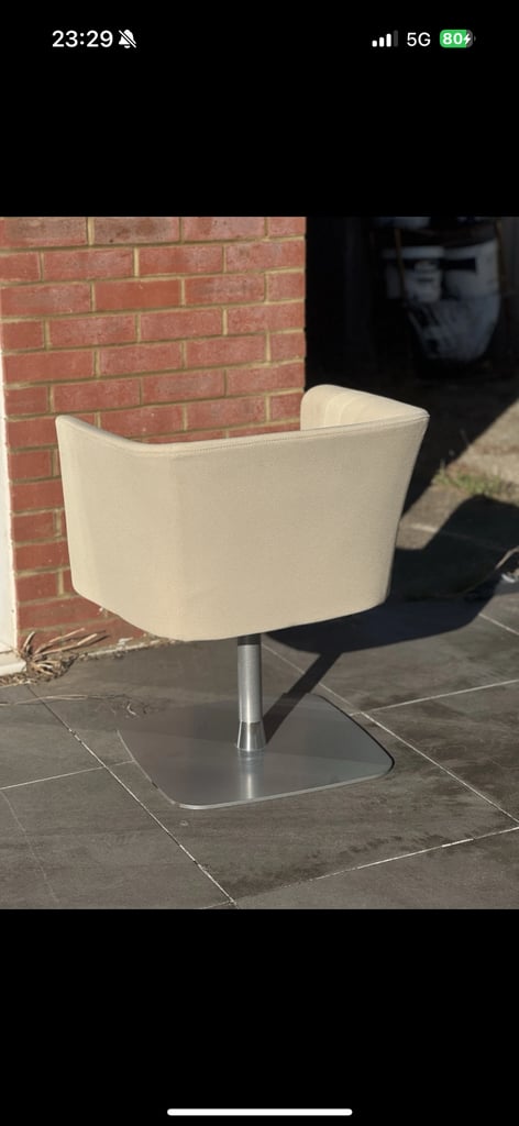Boucle Swivel Chair Accent Chair Armless Beige / Cream