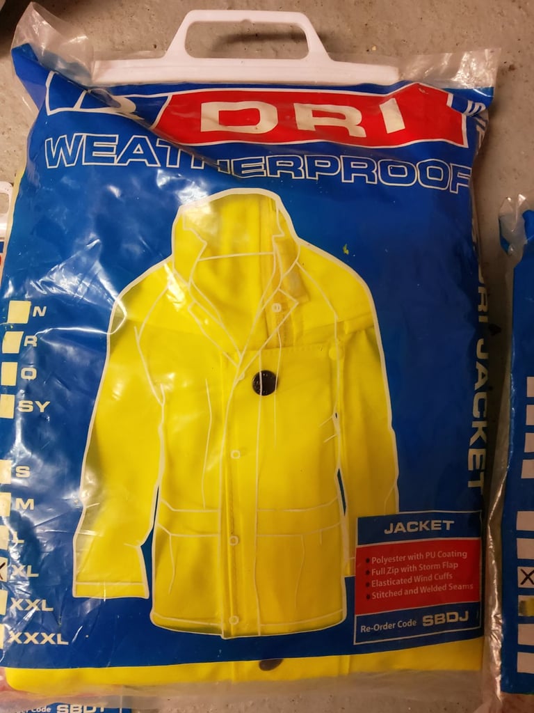 HI VIZ WEATHERPROOF JACKET  & 2 PAIRS TROUSERS