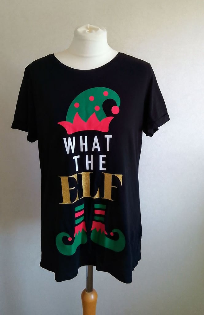 image for NEW. 'What The Elf' Xmas T-shirt, size 12/14