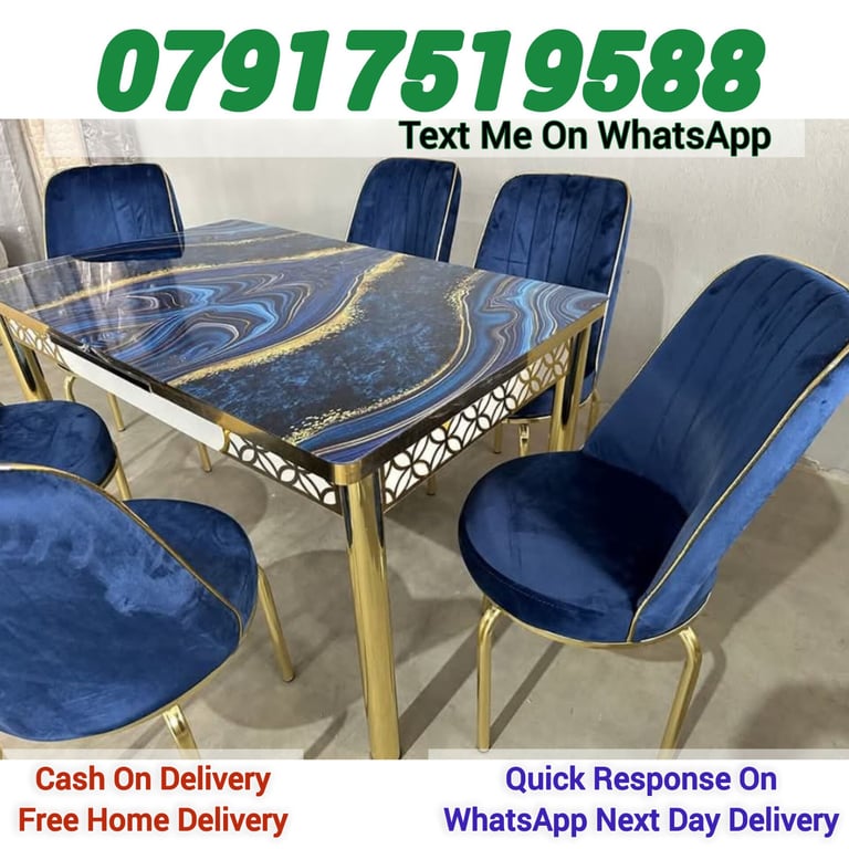 Premium Quality Turkish Dining Table with 4 and 6 Chairs Set