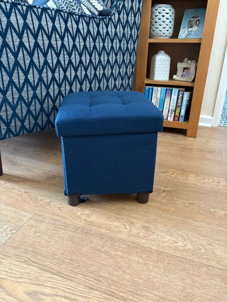 Cute navy ottoman/ footstool