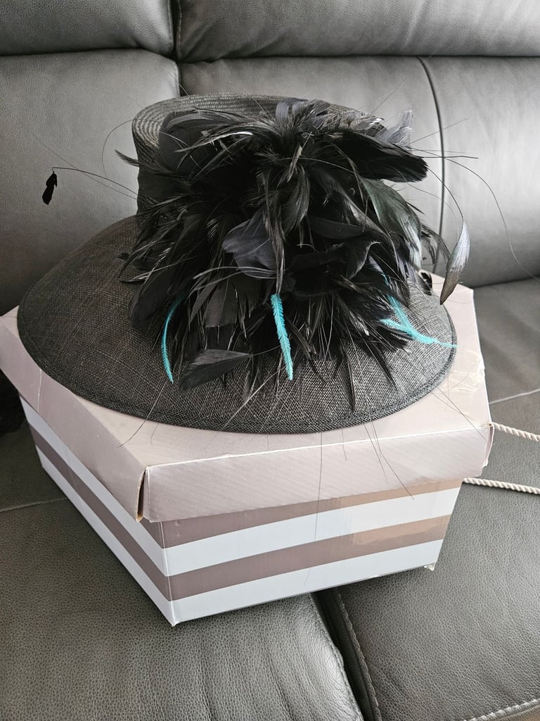 image for Black hat with feathers