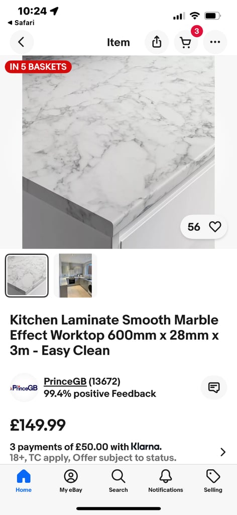 Marble effect worktop 