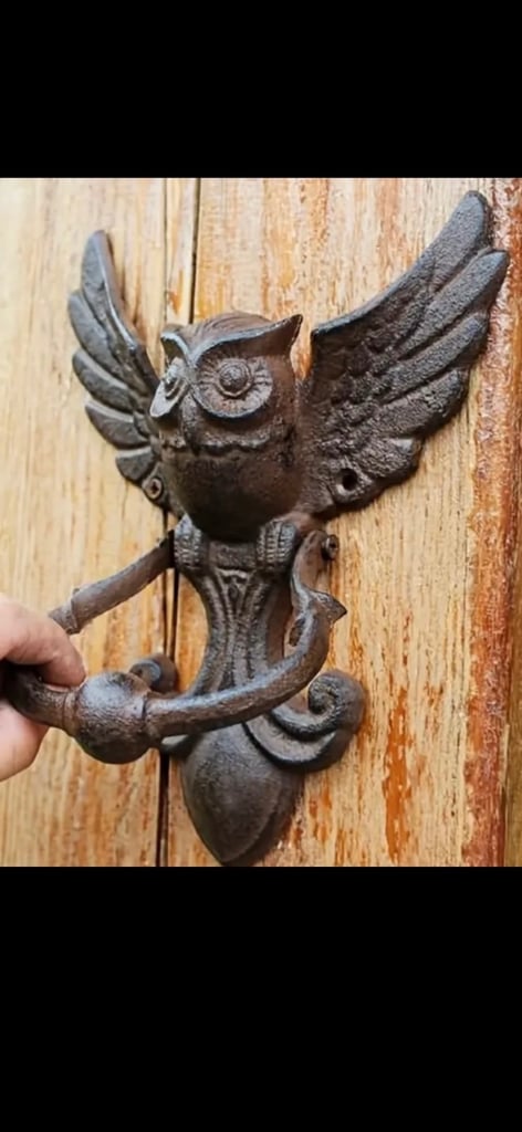 Vintage Rustic Iron Owl Door Knocker