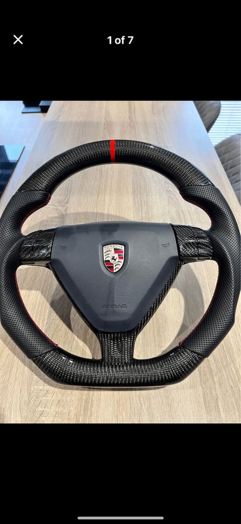 Porsche manual steering wheel and airbag.