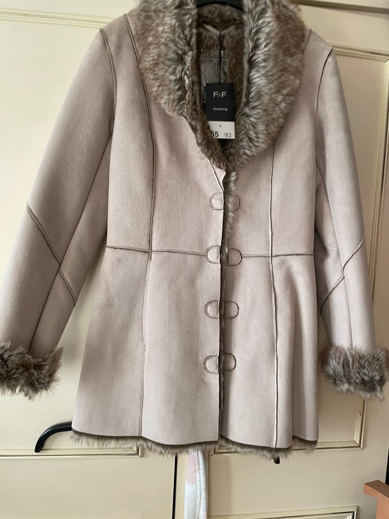 FLORENCE AND FRED SHEARLING THREE QUARTER COAT NEVER WORN SIZE 8 | in ...