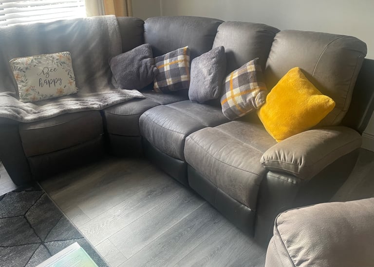 image for Large corner sofa with recliner