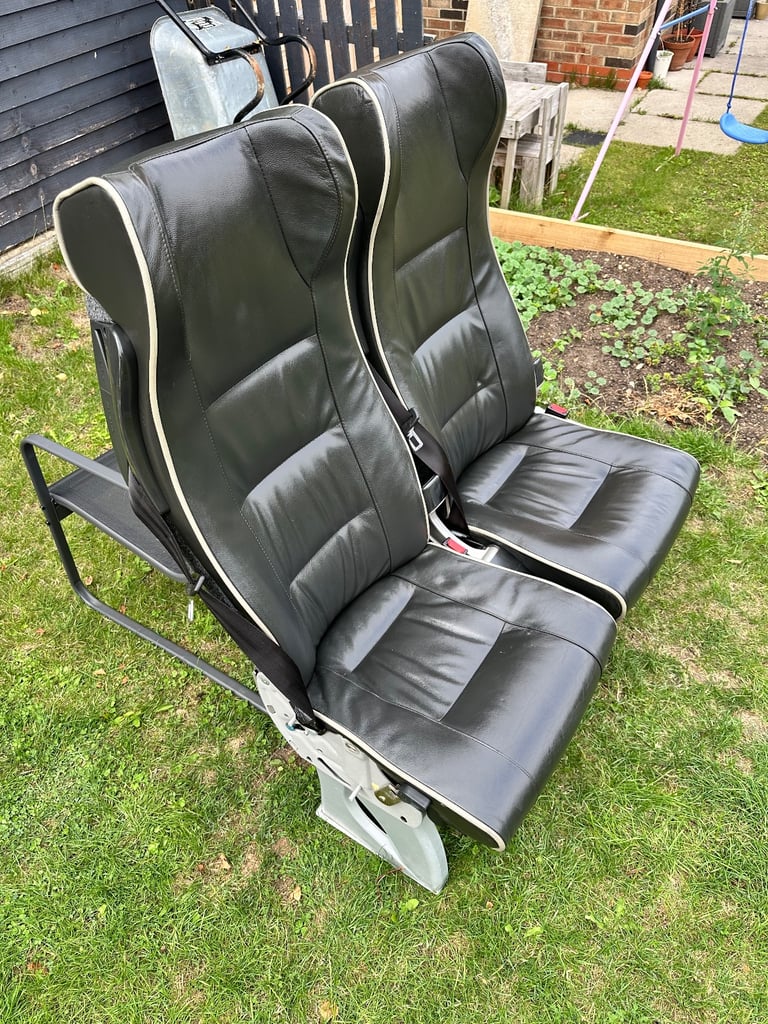 Van camper conversion luxury leather seats reclining rear double with seatbelts 