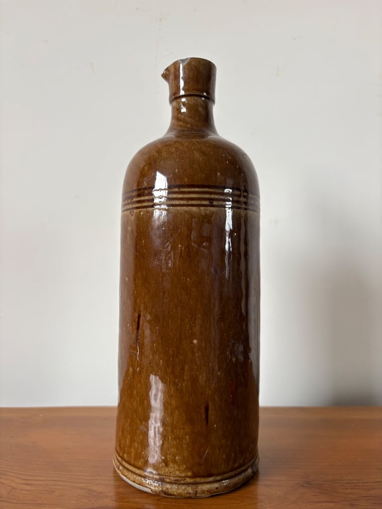 image for Antique, Large, French, stoneware ink bottle.