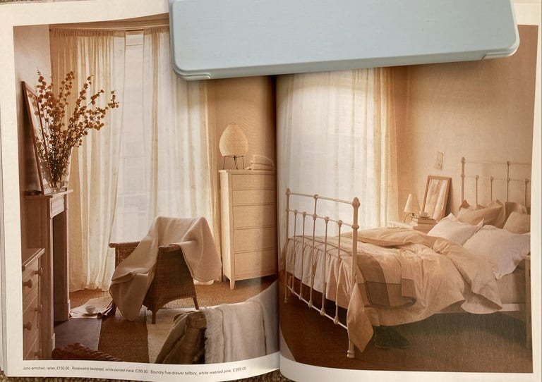 Vintage 90s Habitat Rosewarne White Metal Double Bed Frame