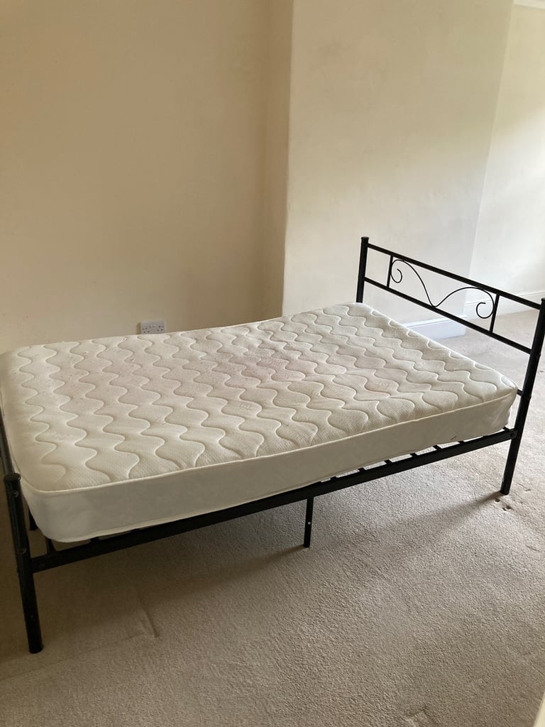 Small double bed frame and mattress 