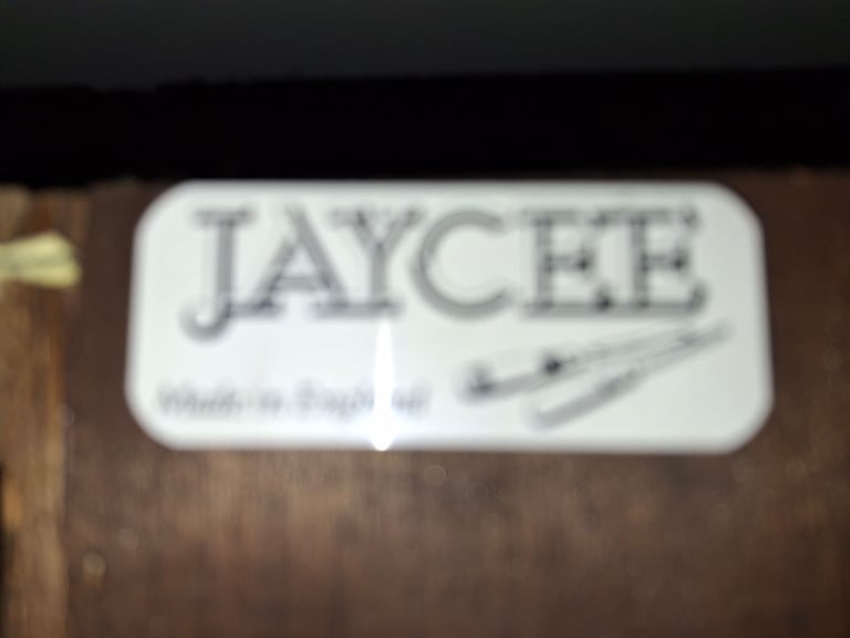 The Jaycee Vintage Oak Corner Display Cabinet is used but in very good condition.