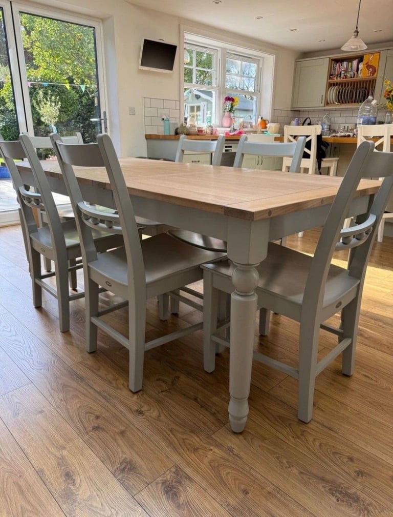 NEPTUNE 'Suffolk' Extendable Solid Oak Dining Table & 6 Dining Chairs (150cm-230cm Length) 