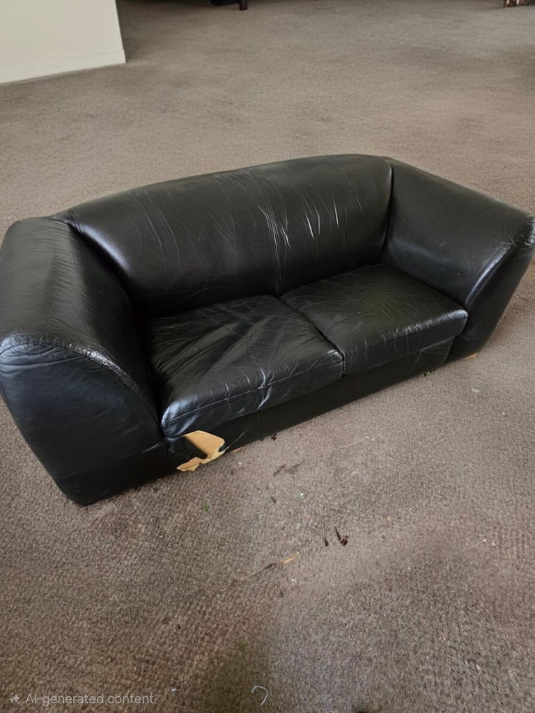 Black Faux Leather Sofa Bed
