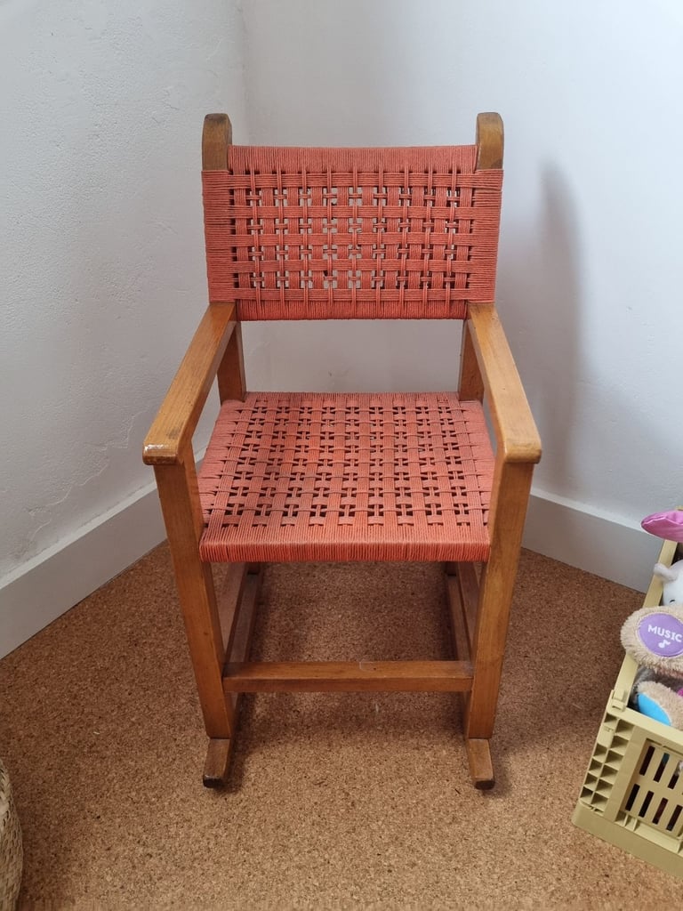 image for 1940s childs woven rocking chair