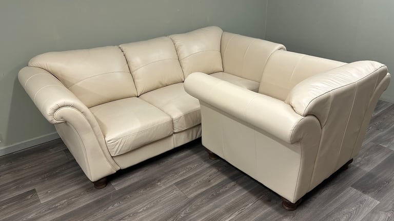 Real leather DFS sofa & chair 