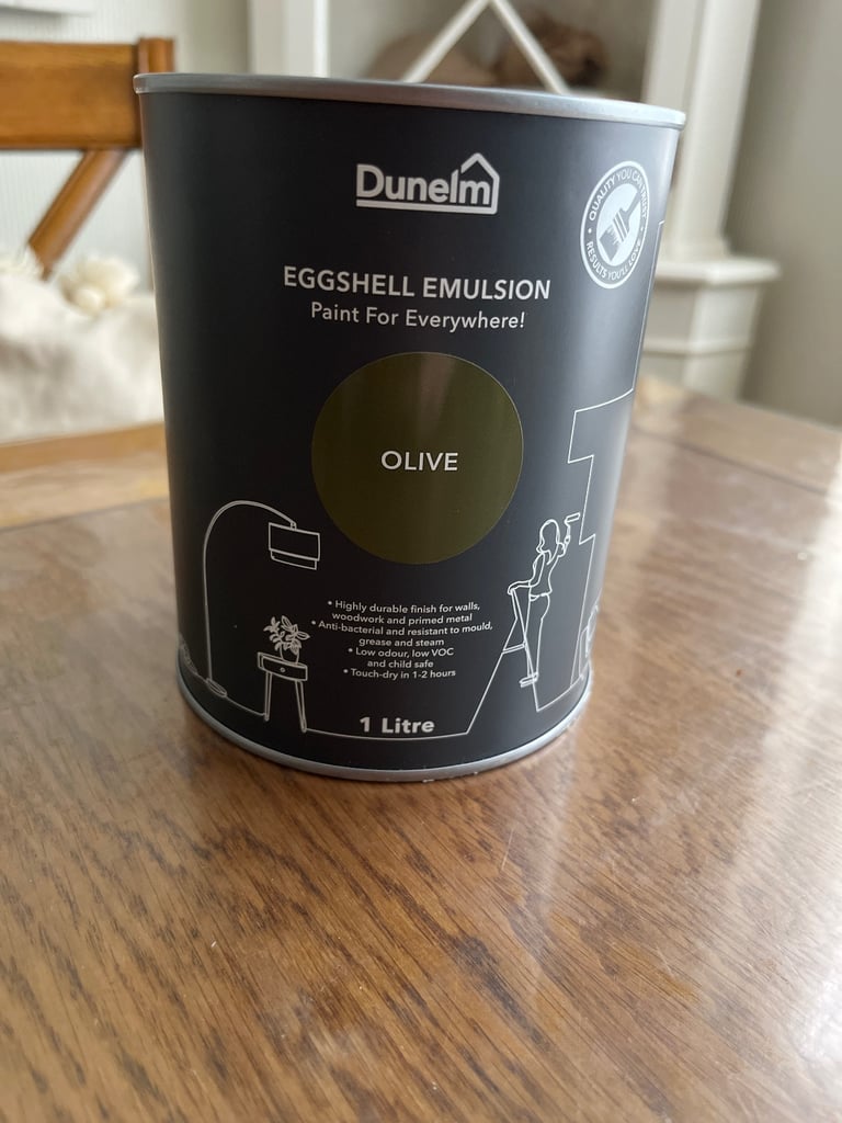 Dunelm eggshell emulsion Olive 1L paint