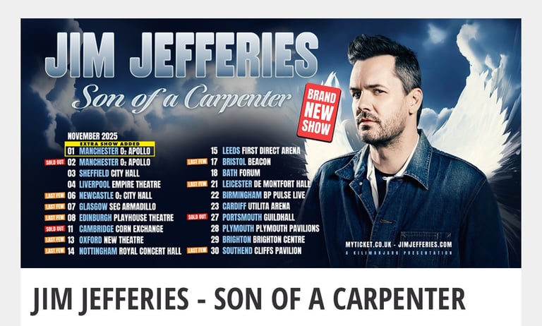 Jim Jefferies x 2 Edinburgh Playhouse