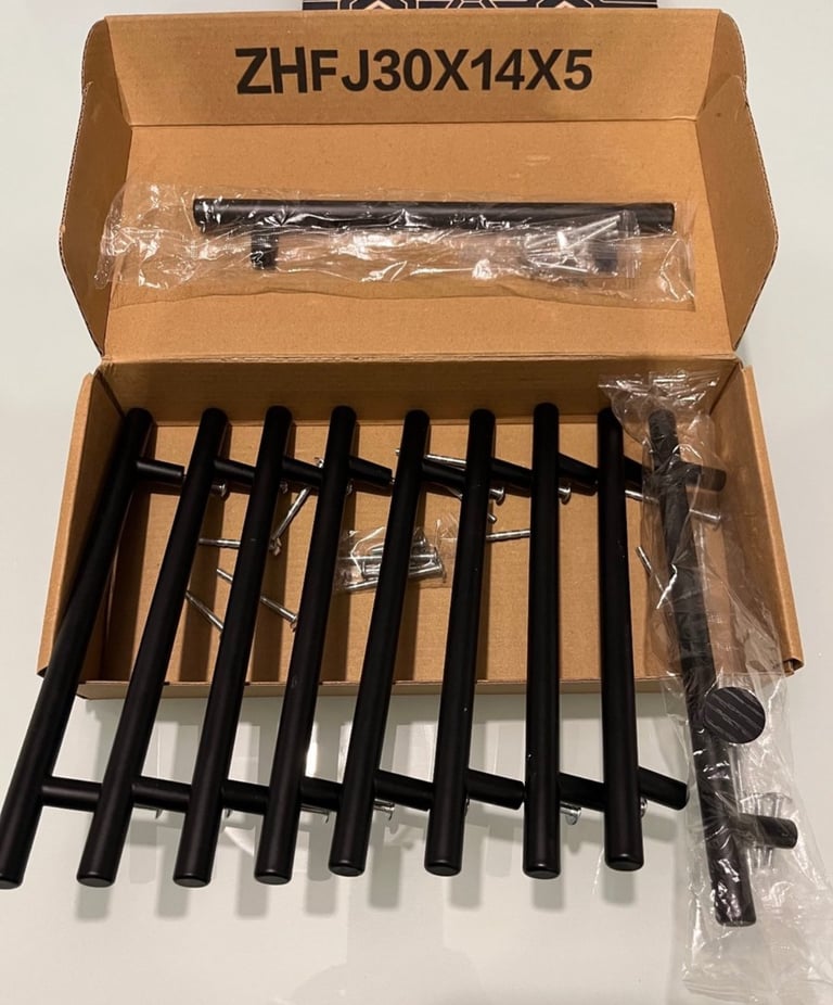 image for 10 black metal cupboard door handles