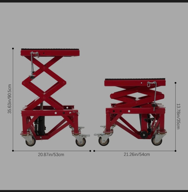 350lb Heavy Duty Hydraulic Motorbike Stand Motorcycle Lift Scissor Hoist Red £60 cash collect ws41lb