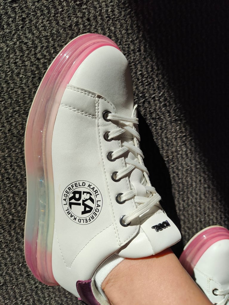 image for Karl Lagerfeld Ikonic Lo Lace Trainers Size UK 7 White 