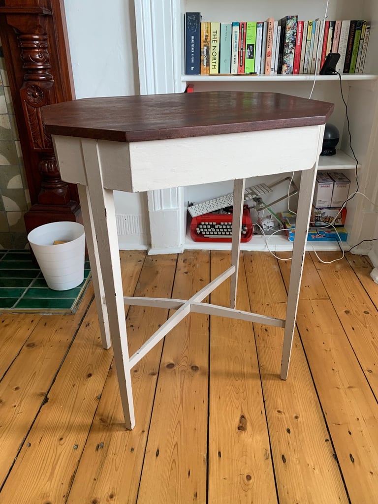 Tall wooden side table
