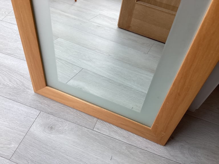 Wooden rectangular shaped mirror 