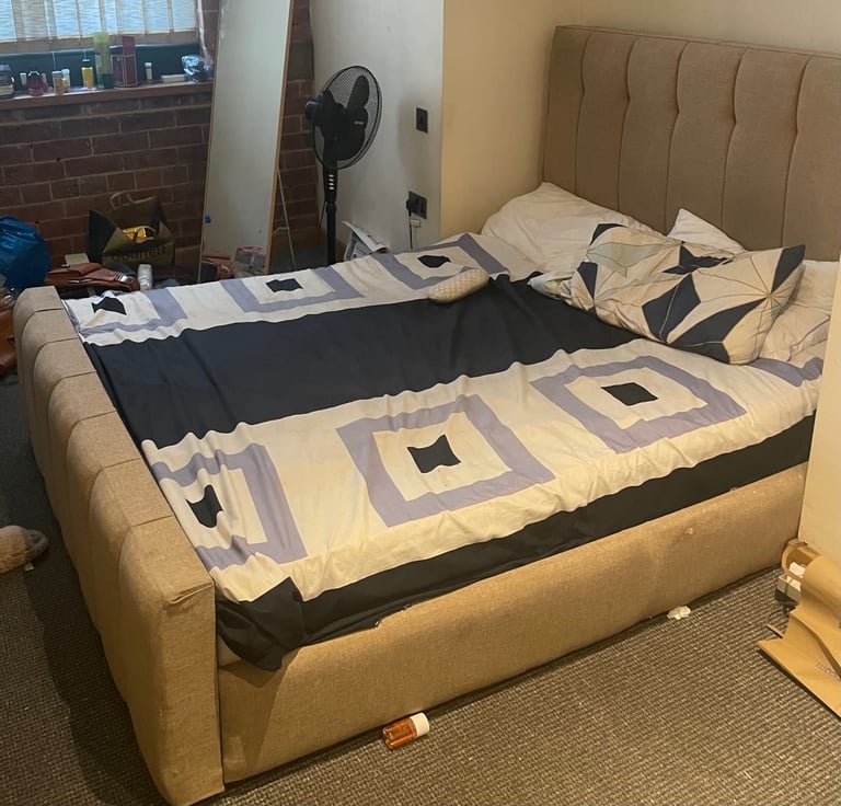 King size bed frame and mattress 