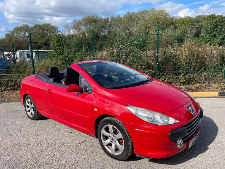 PEUGEOT 307 CC 1.6 ALLURE CONVERTIBLE 08 REG RED MOT MARCH 16TH 2026 SERVICE HISTORY LOW INSURANCE