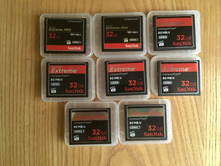 Various Sandisk Compact Flash Cards - Like New - Formatted and ready to use.