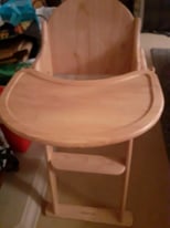 Mothercare High Chair wooden. VGC hardly used at Grandma's 