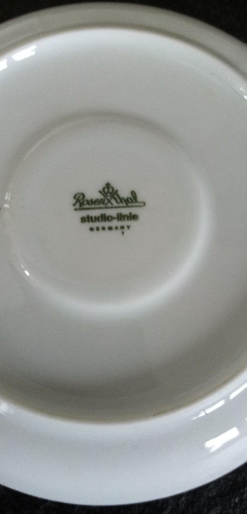 6 brand new Rosenthal White Gold Coffee Cups and Saucers.