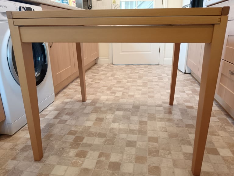 Solid Wood & Glass Extendable Dining Table For Sale