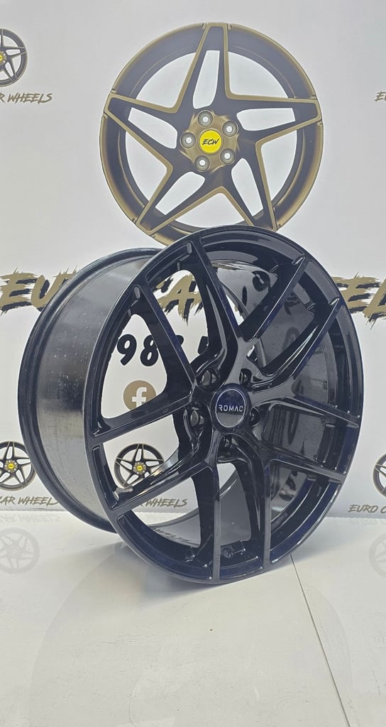 ROMAC DIABLO BMW 19" CS STYLE ALLOY WHEELS STAGGERED 5x112 GLOSS BLACK EDITION