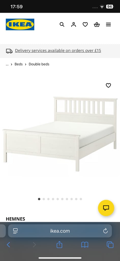 image for IKEA HEMNES SUPER KING BED FRAME – WHITE – DELIVERY AVAILABLE