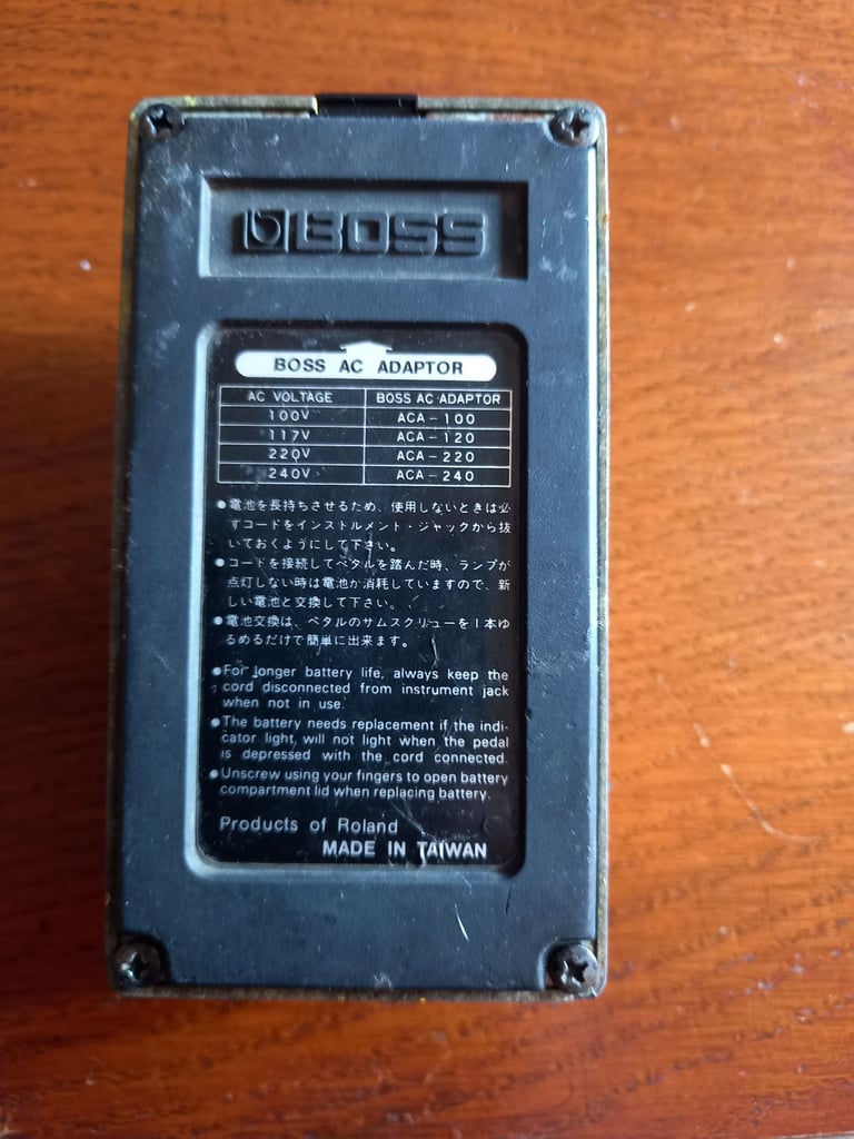 Vintage 1980s Boss Turbo Overdrive OD2 guitar effects pedal. 