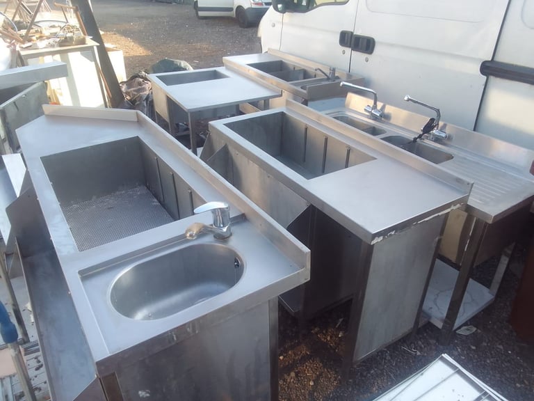 Commercial catering equipment sinks stainless steel restaurant kitchen trailer items 