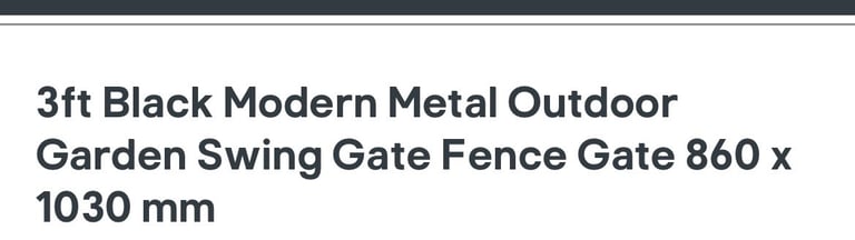 image for 3ft Black Modern Metal Outdoor Garden Swing Gate Fence Gate 860 x 1030 mm