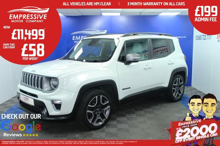image for 2019 19 JEEP RENEGADE 1.6 MULTIJETII LIMITED SUV 5DR DIESEL MANUAL EURO 6 (S/S) 