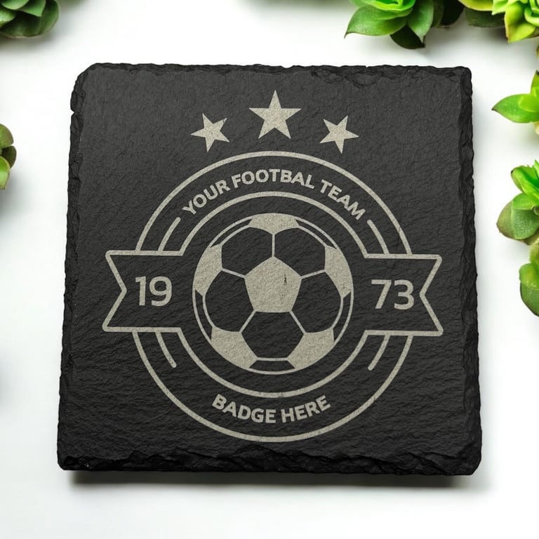 Football Club Crest Slate Coaster | Any Football Team | Football | Sports | Football Fan