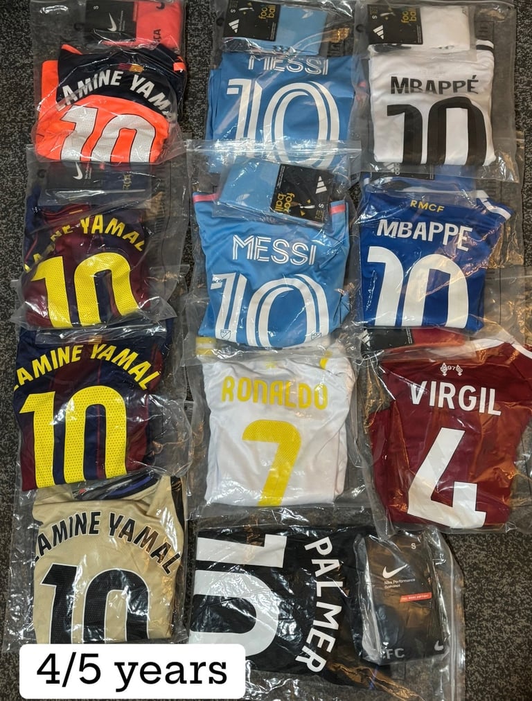 image for Children's football kits Messi , Ronaldo 