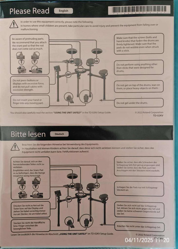 Roland TD02KV V-Drum Electronic Kit