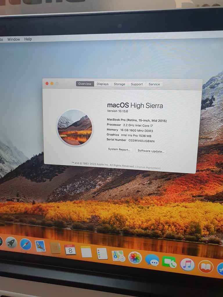MacBook pro 15 Inch, 16 GB RAM, I7 Intel  